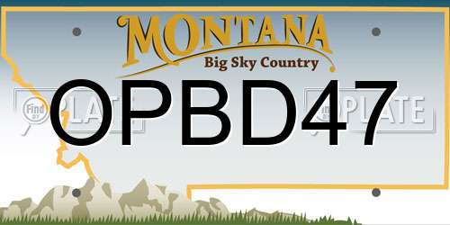 OPBD47 Montana License Plate