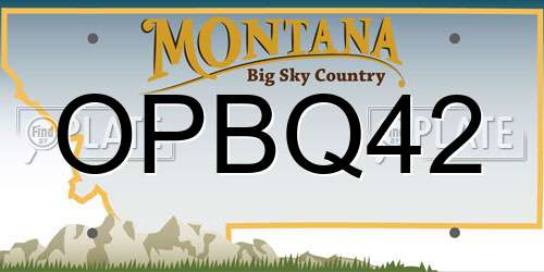 OPBQ42 Montana License Plate