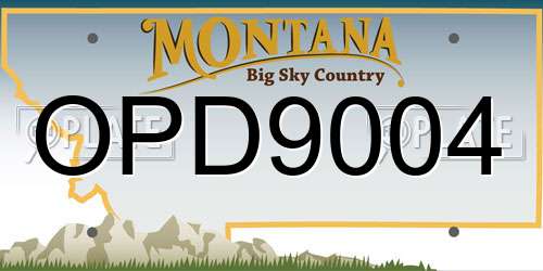 OPD9004 Montana License Plate