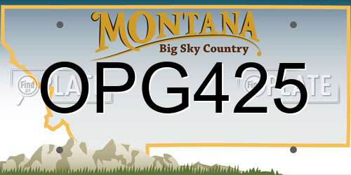 OPG425 Montana License Plate