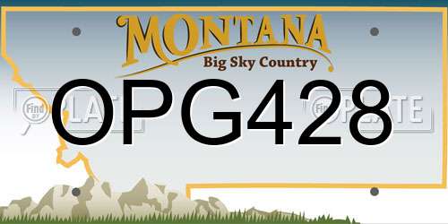 OPG428 Montana License Plate