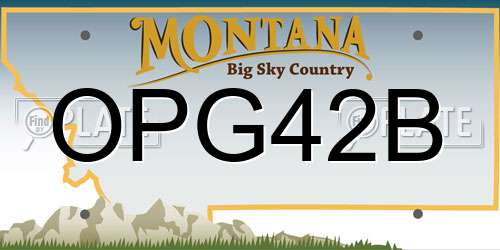 OPG42B Montana License Plate
