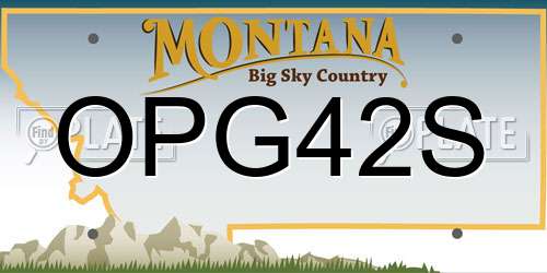 OPG42S Montana License Plate