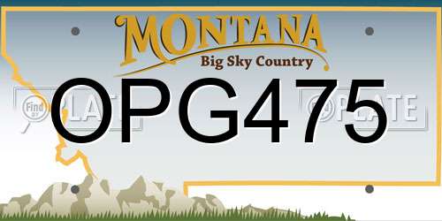 OPG475 Montana License Plate