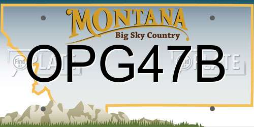 OPG47B Montana License Plate