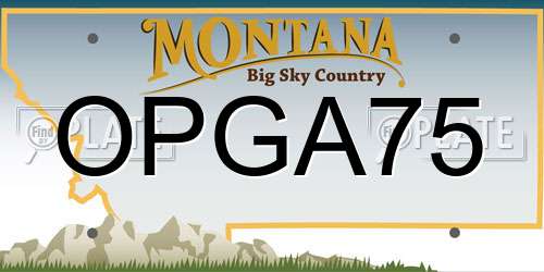 OPGA75 Montana License Plate