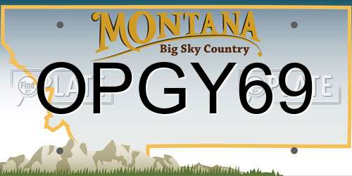OPGY69 Montana License Plate