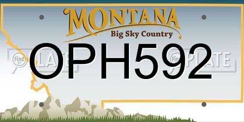OPH592 Montana License Plate