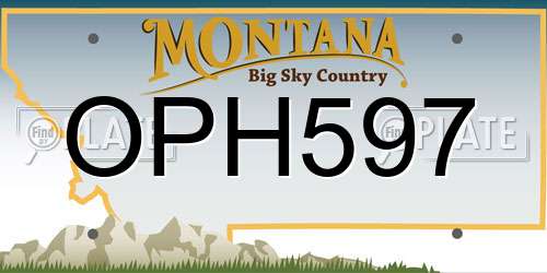 OPH597 Montana License Plate
