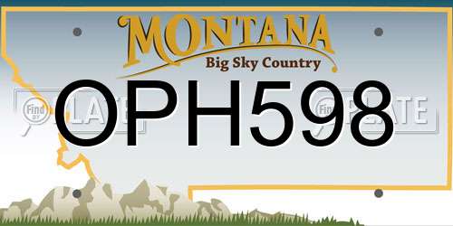 OPH598 Montana License Plate
