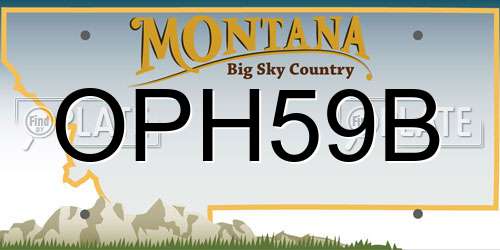 OPH59B Montana License Plate