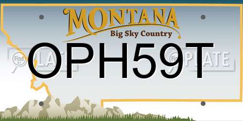 OPH59T Montana License Plate