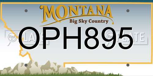 OPH895 Montana License Plate