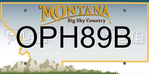 OPH89B Montana License Plate