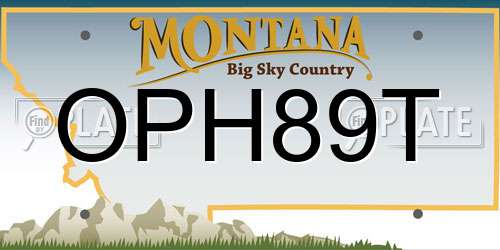 OPH89T Montana License Plate