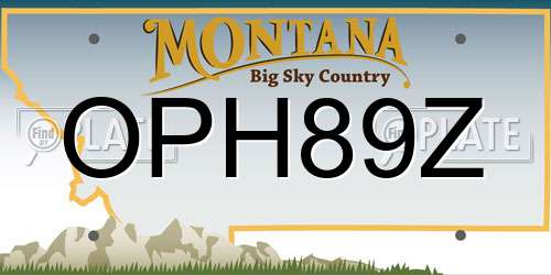 OPH89Z Montana License Plate