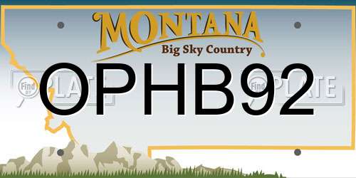 OPHB92 Montana License Plate