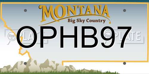 OPHB97 Montana License Plate