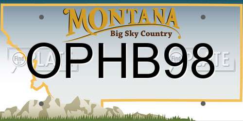OPHB98 Montana License Plate