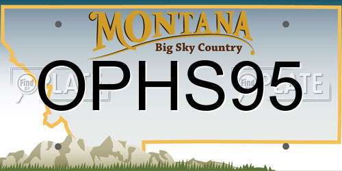 OPHS95 Montana License Plate