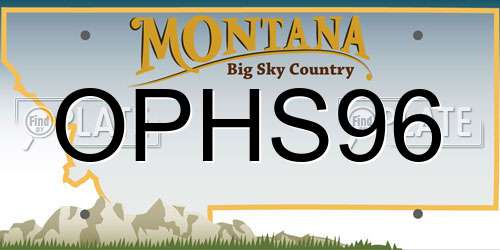 OPHS96 Montana License Plate