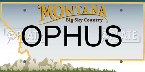 OPHUS Montana License Plate