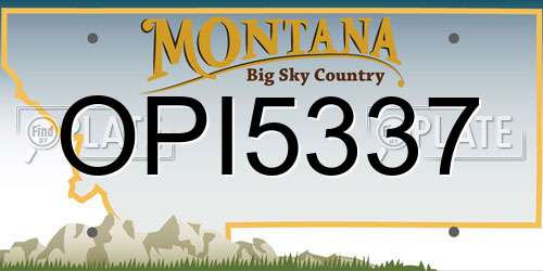 OPI5337 Montana License Plate