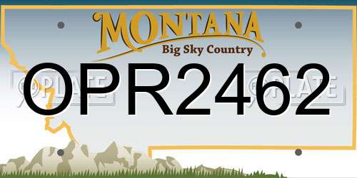 OPR2462 Montana License Plate