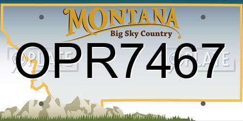 OPR7467 Montana License Plate