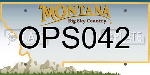 OPS042 Montana License Plate