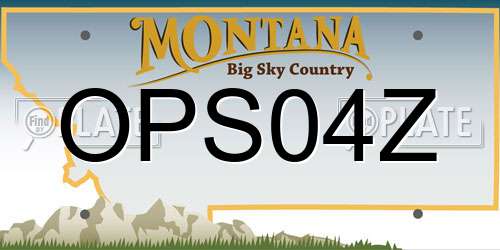 OPS04Z Montana License Plate