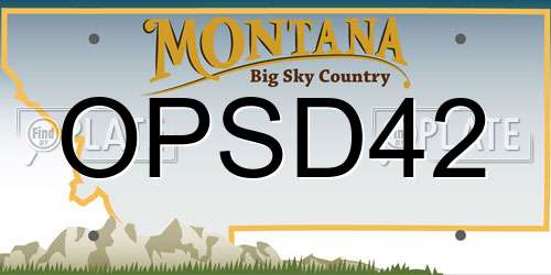 OPSD42 Montana License Plate