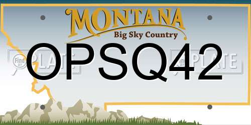 OPSQ42 Montana License Plate