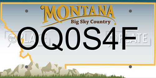 OQ0S4F Montana License Plate