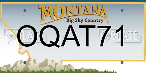OQAT71 Montana License Plate