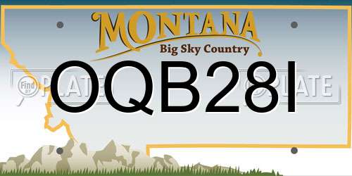 OQB28I Montana License Plate