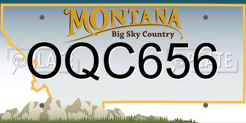 OQC656 Montana License Plate