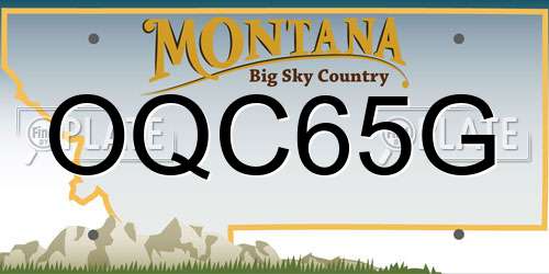 OQC65G Montana License Plate