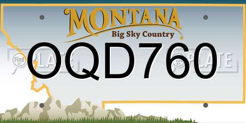 OQD760 Montana License Plate