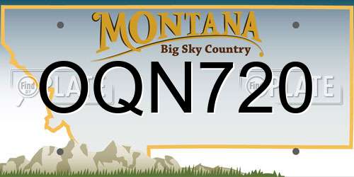 OQN720 Montana License Plate