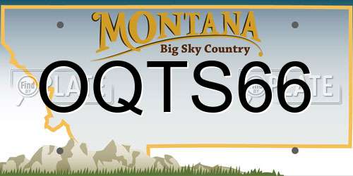 OQTS66 Montana License Plate
