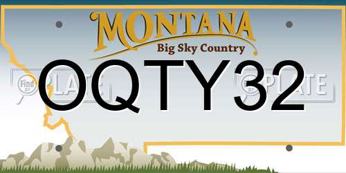 OQTY32 Montana License Plate