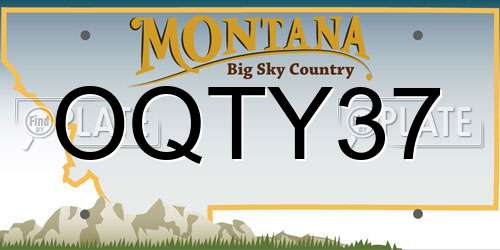 OQTY37 Montana License Plate