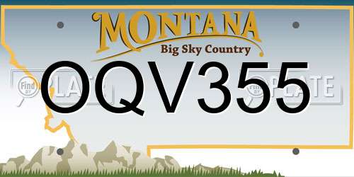 OQV355 Montana License Plate
