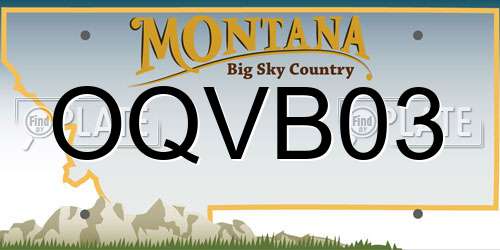 OQVB03 Montana License Plate