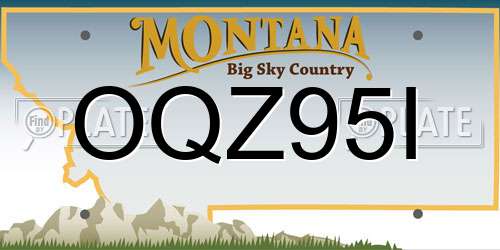 OQZ95I Montana License Plate