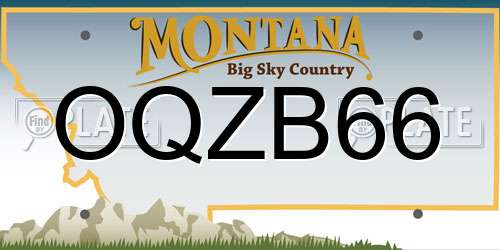OQZB66 Montana License Plate