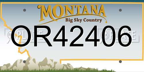 OR42406 Montana License Plate