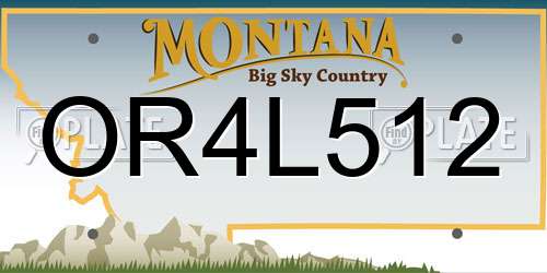 OR4L512 Montana License Plate