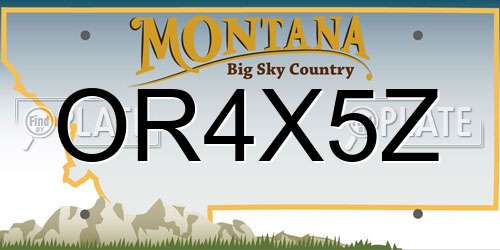 OR4X5Z Montana License Plate